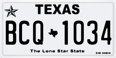 TX license plate BCQ1034