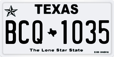 TX license plate BCQ1035