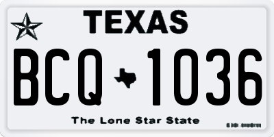 TX license plate BCQ1036