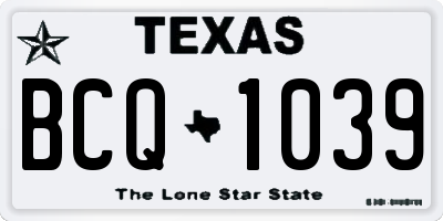 TX license plate BCQ1039