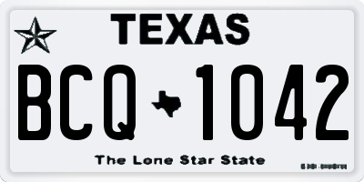 TX license plate BCQ1042