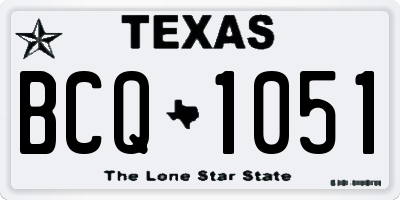 TX license plate BCQ1051