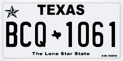 TX license plate BCQ1061