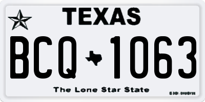 TX license plate BCQ1063