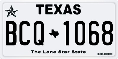 TX license plate BCQ1068