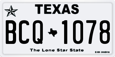 TX license plate BCQ1078