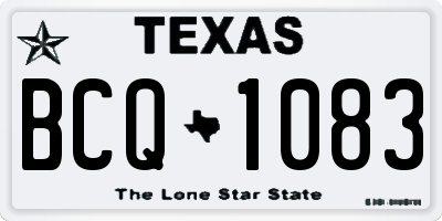 TX license plate BCQ1083