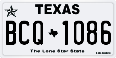TX license plate BCQ1086