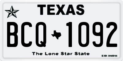 TX license plate BCQ1092