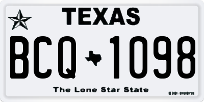 TX license plate BCQ1098