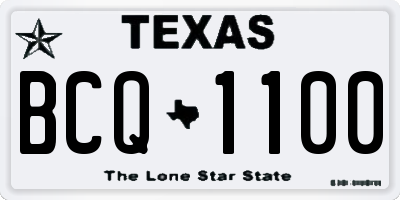 TX license plate BCQ1100