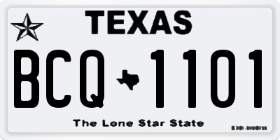 TX license plate BCQ1101