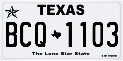 TX license plate BCQ1103
