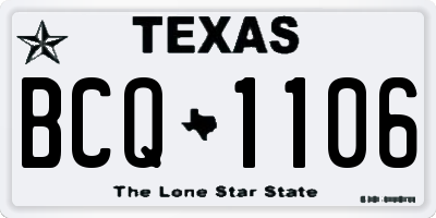 TX license plate BCQ1106