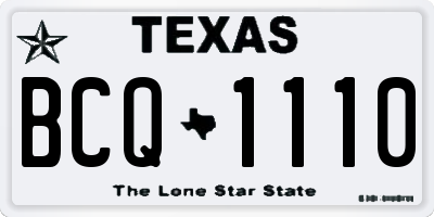TX license plate BCQ1110