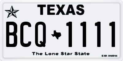 TX license plate BCQ1111
