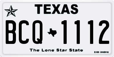 TX license plate BCQ1112