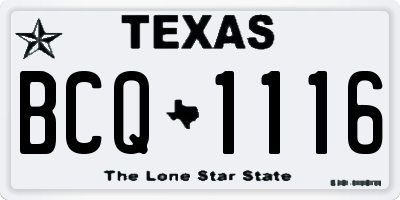 TX license plate BCQ1116