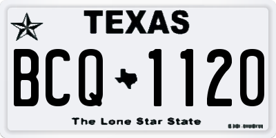 TX license plate BCQ1120