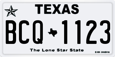 TX license plate BCQ1123