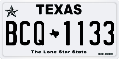 TX license plate BCQ1133
