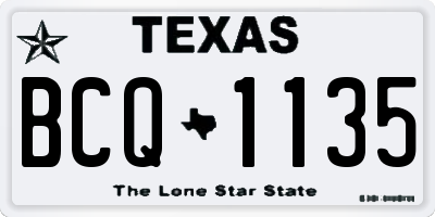TX license plate BCQ1135