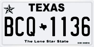 TX license plate BCQ1136