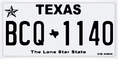 TX license plate BCQ1140