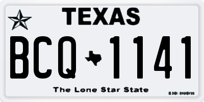 TX license plate BCQ1141