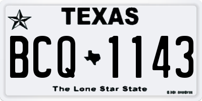 TX license plate BCQ1143