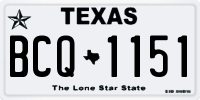 TX license plate BCQ1151
