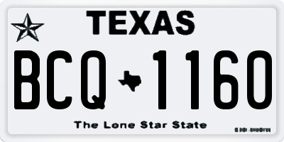 TX license plate BCQ1160