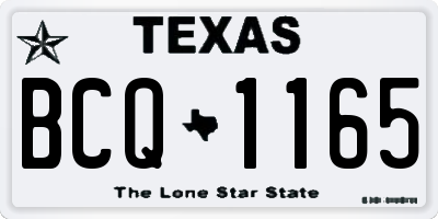 TX license plate BCQ1165