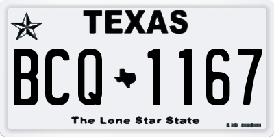 TX license plate BCQ1167