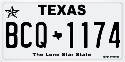 TX license plate BCQ1174