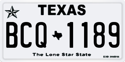 TX license plate BCQ1189