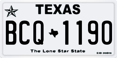 TX license plate BCQ1190