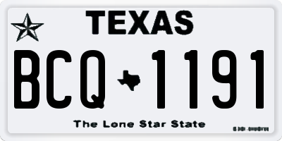 TX license plate BCQ1191