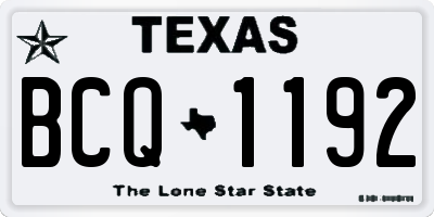TX license plate BCQ1192