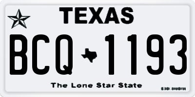 TX license plate BCQ1193