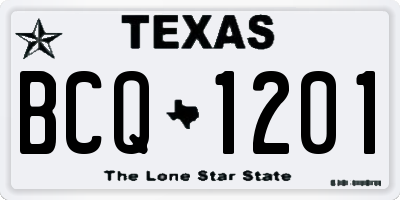 TX license plate BCQ1201