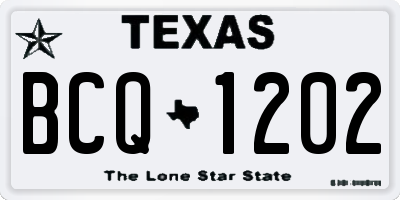 TX license plate BCQ1202
