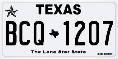 TX license plate BCQ1207