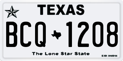 TX license plate BCQ1208