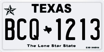 TX license plate BCQ1213