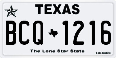 TX license plate BCQ1216