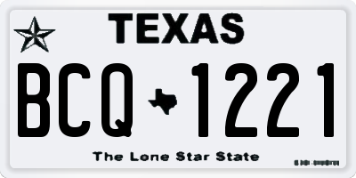 TX license plate BCQ1221
