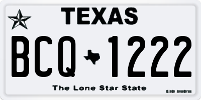 TX license plate BCQ1222