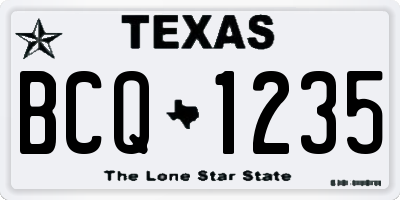 TX license plate BCQ1235