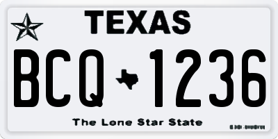 TX license plate BCQ1236